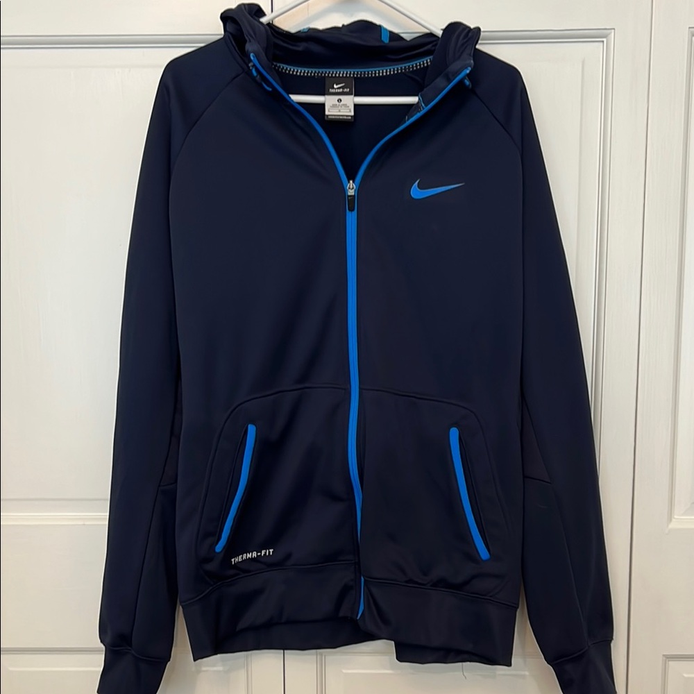 Nike Men's Navy Basketball zip up with Blue Accents